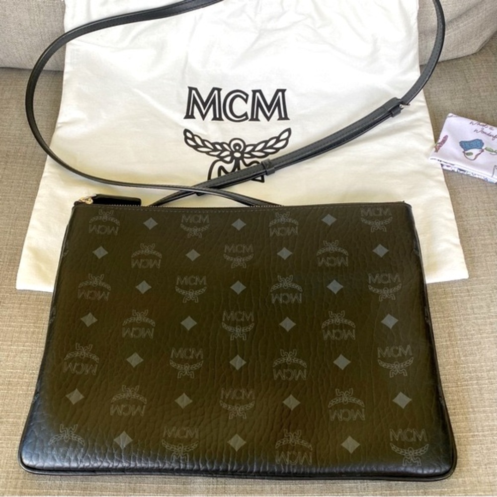 Like New MCM Crossbody, Visetos Pouch with Removable Strap
